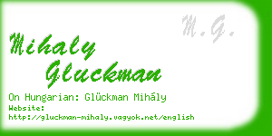 mihaly gluckman business card